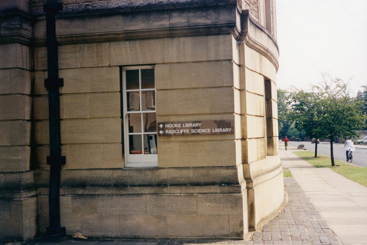 Hooke Library at Oxford found on Oxford trip July-Aug 1997